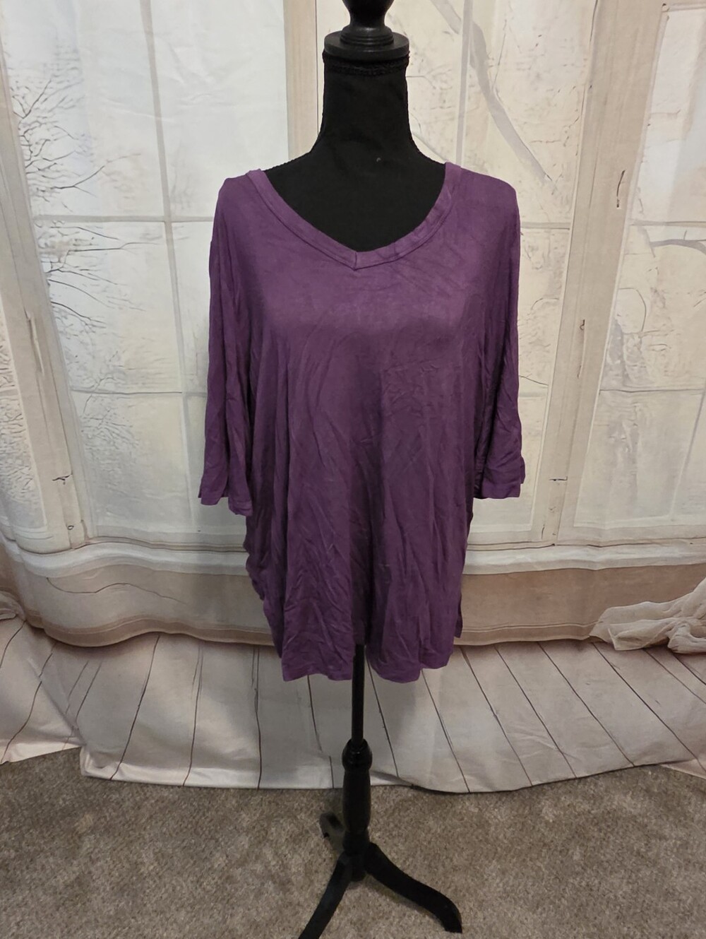 Kohl's Purple V-Neck Flow Tunic Top